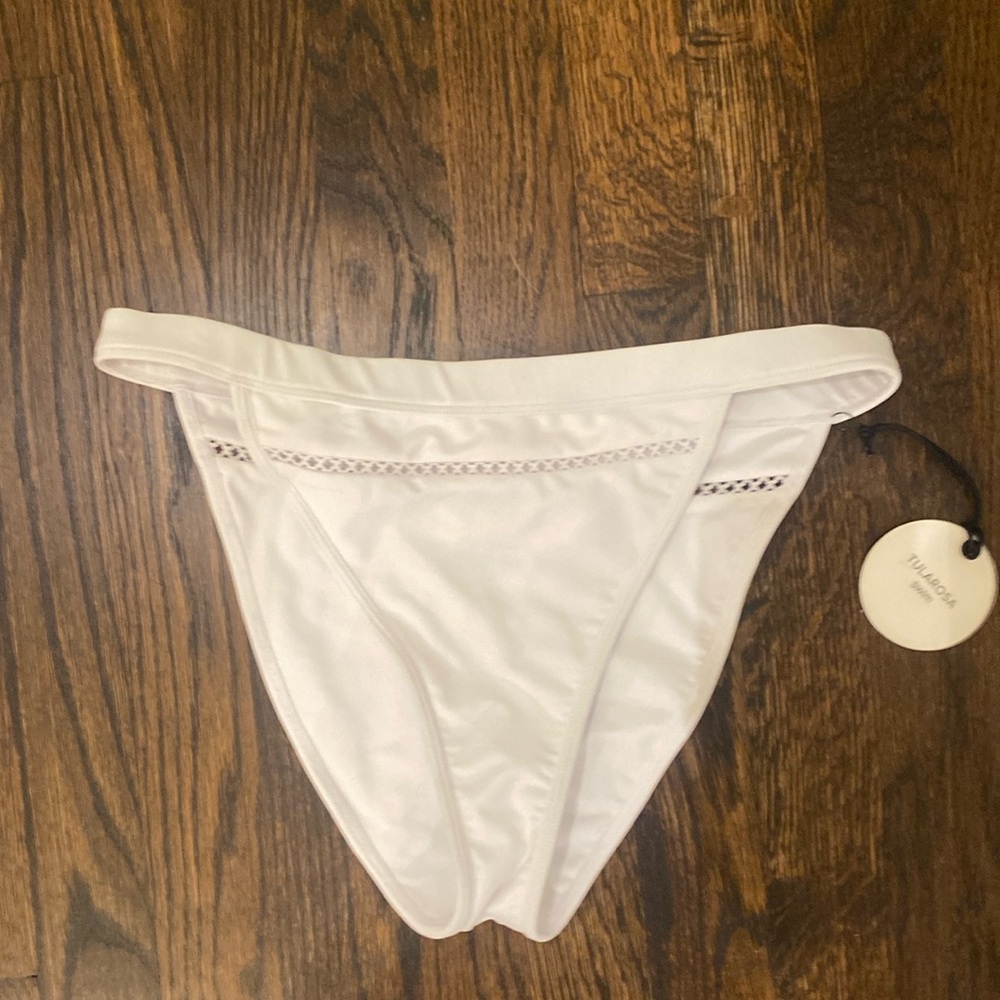 Tularosa swim white bikini bottoms. NWT